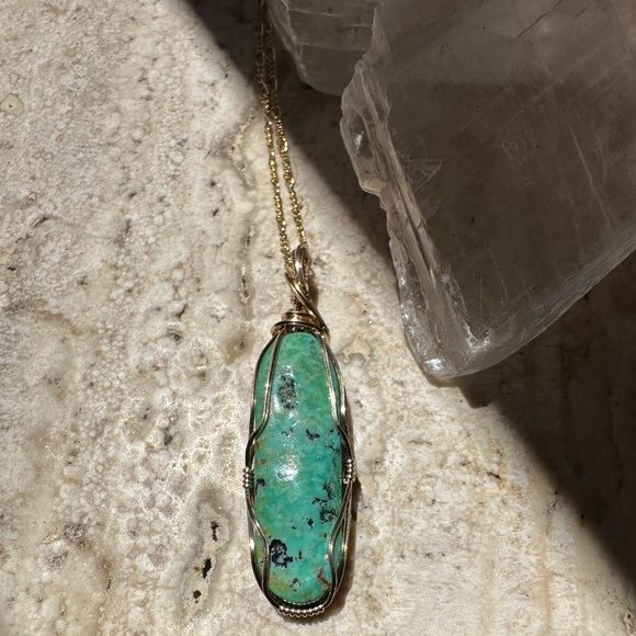 14k Gold Filled Turquoise Necklace Pendant - Picture 11 of 16